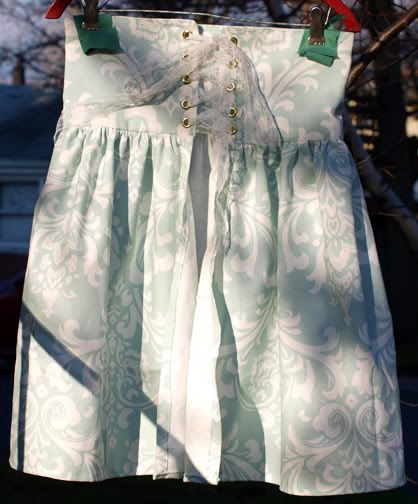Robin's Egg Party Overskirt- back, $40 USD